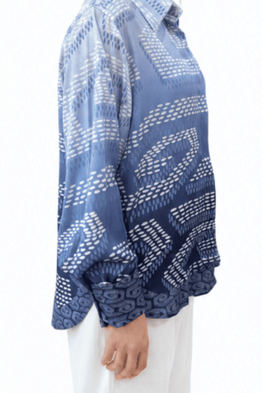 NIRA DAILY BLOUSE - BLUE OMBRE