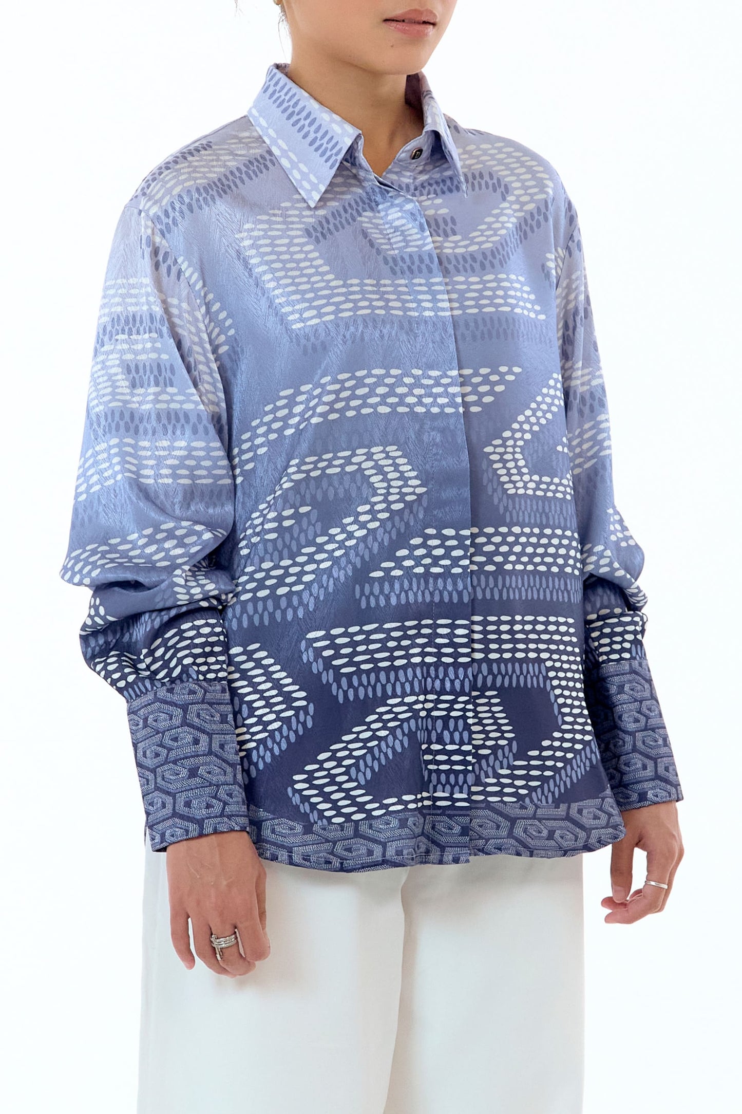 NIRA DAILY BLOUSE - BLUE OMBRE