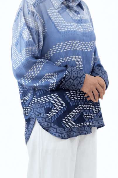 NIRA DAILY BLOUSE - BLUE OMBRE