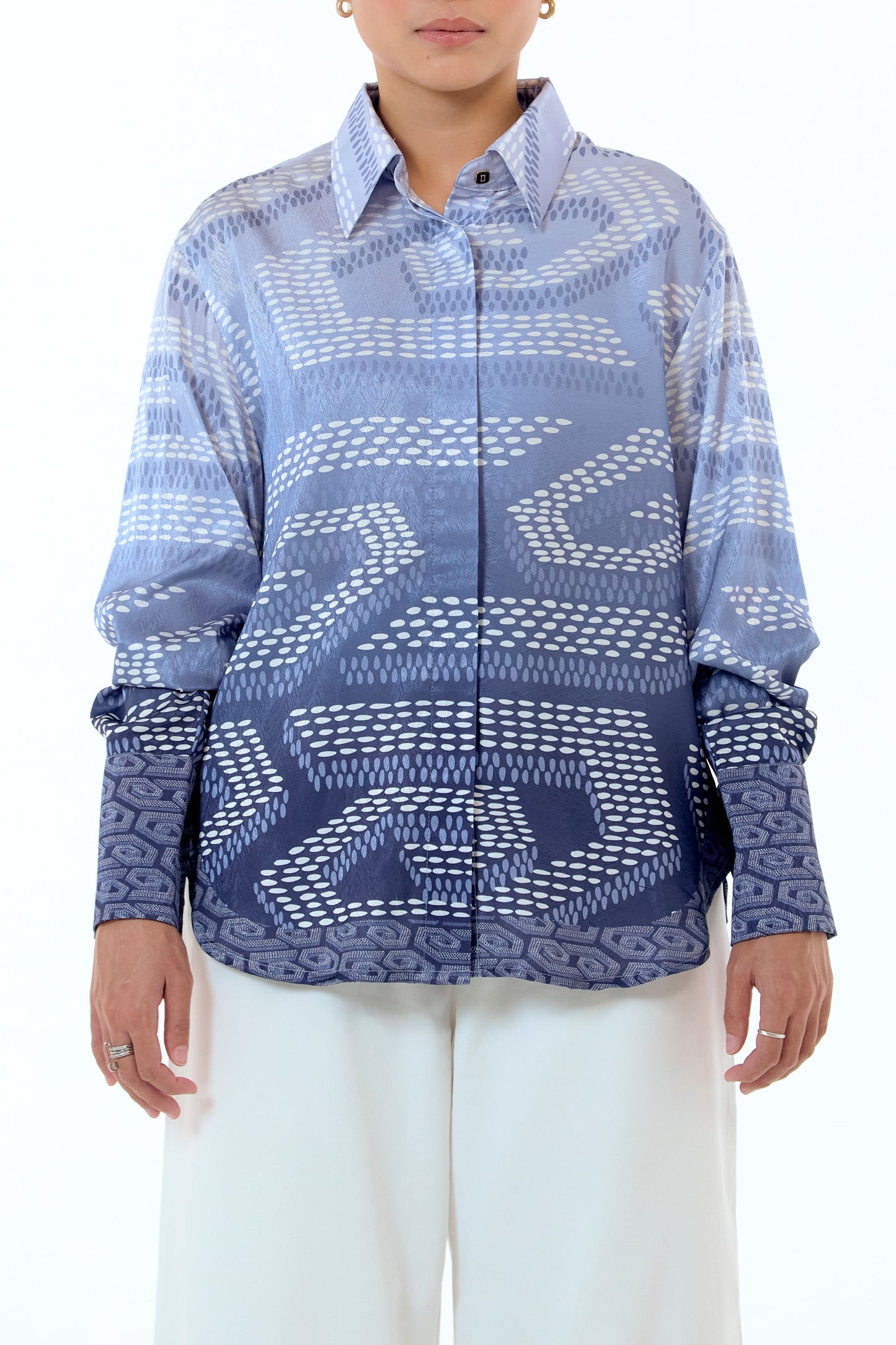 NIRA DAILY BLOUSE - BLUE OMBRE