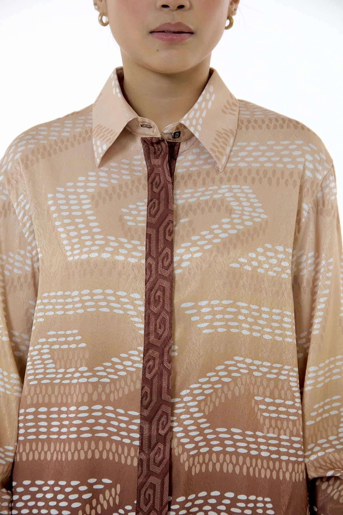 NIRA DAILY BLOUSE - BROWN OMBRE