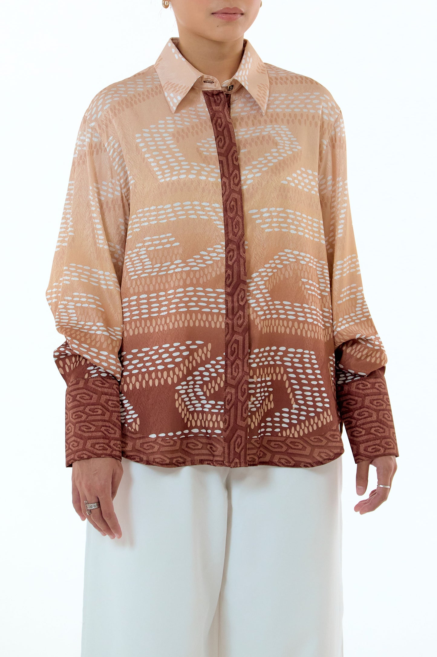 NIRA DAILY BLOUSE - BROWN OMBRE