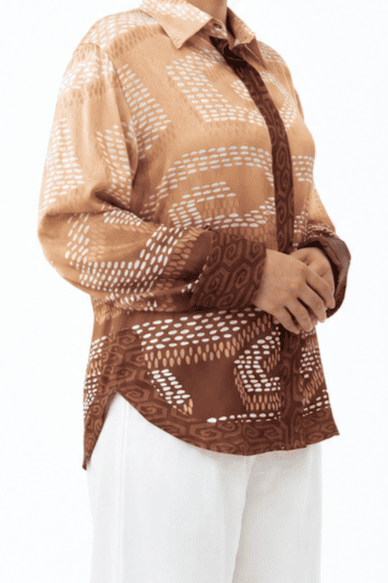 NIRA DAILY BLOUSE - BROWN OMBRE