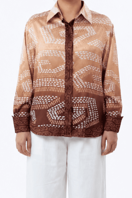 NIRA DAILY BLOUSE - BROWN OMBRE
