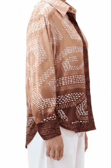 NIRA DAILY BLOUSE - BROWN OMBRE