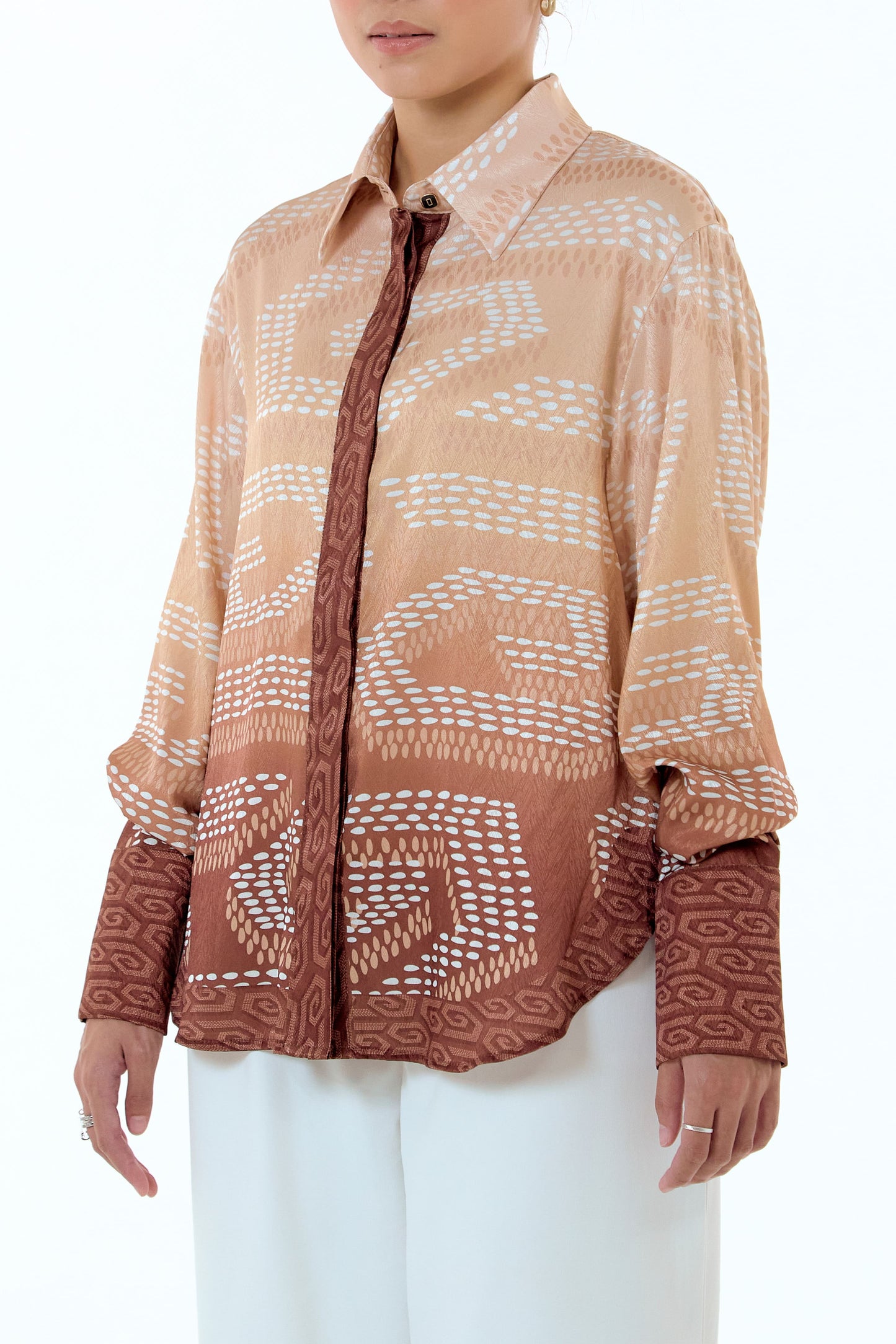 NIRA DAILY BLOUSE - BROWN OMBRE