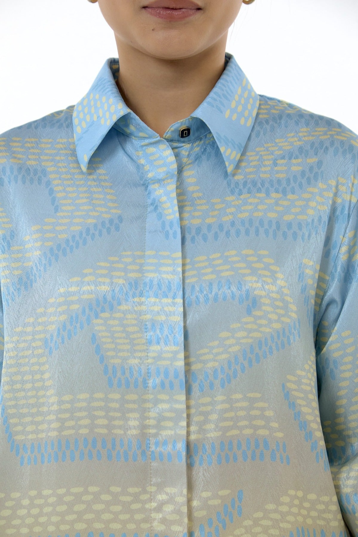 NIRA DAILY BLOUSE - YELLOW BLUE OMBRE