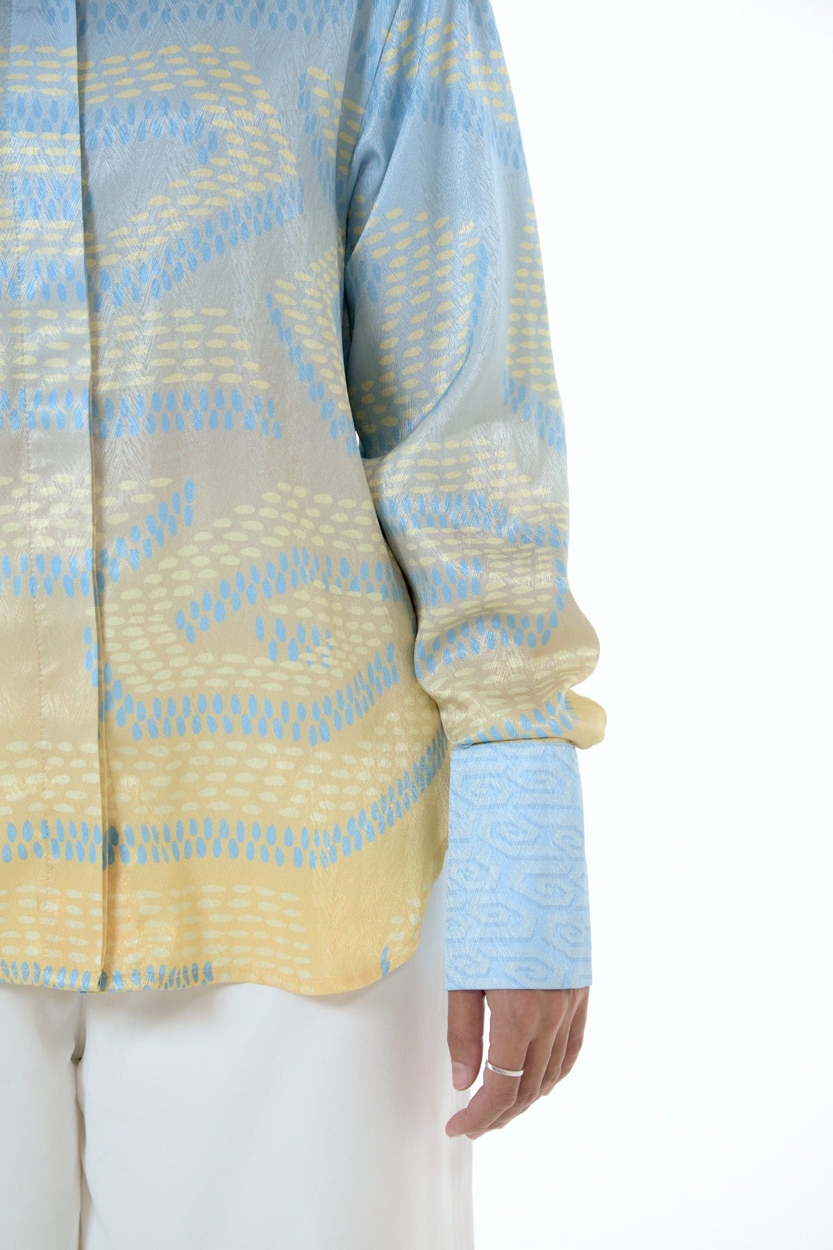 NIRA DAILY BLOUSE - YELLOW BLUE OMBRE