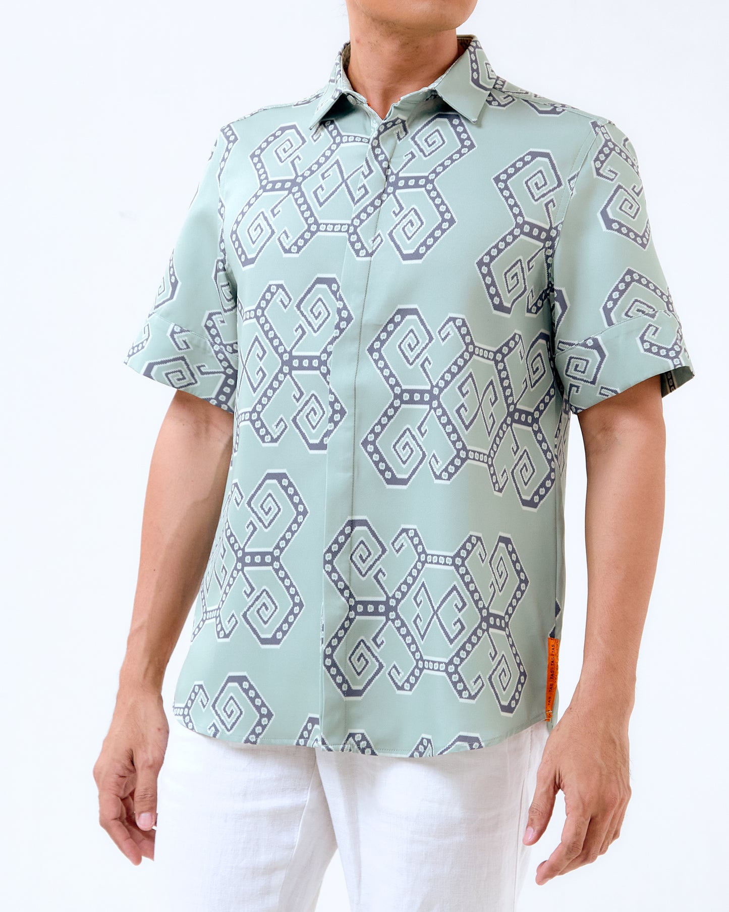 ROTAN IKAT SHORT SLEEVE SHIRT - Green (Pre-Order)