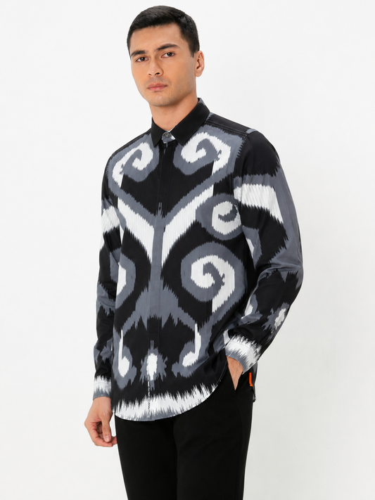 SAMA LONG SLEEVES SHIRT - Black/Platinum