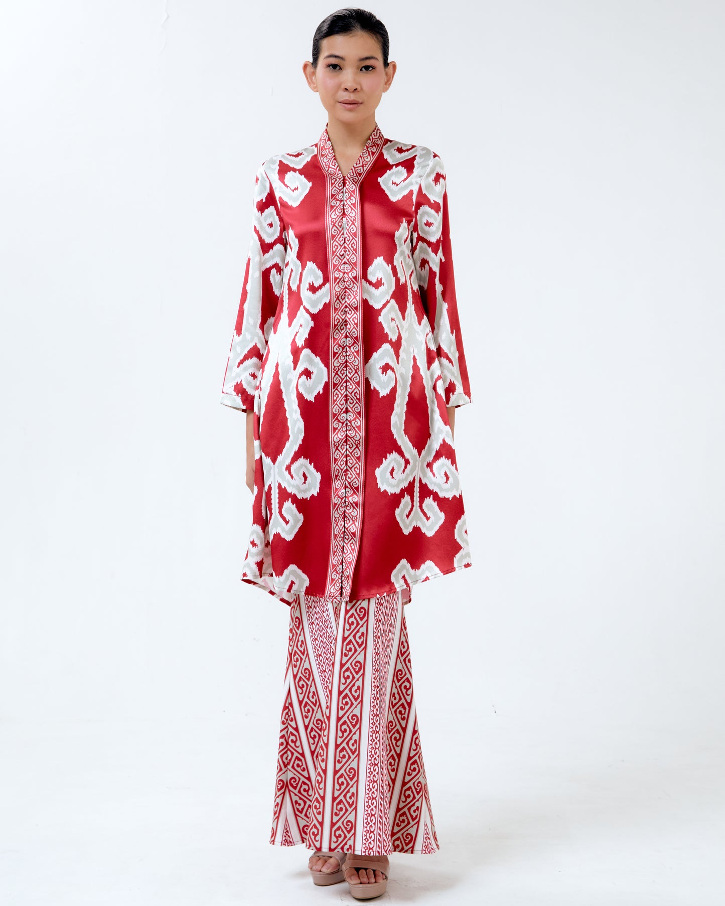 SANDY LONG KEBAYA SET - Red (Pre-Order)