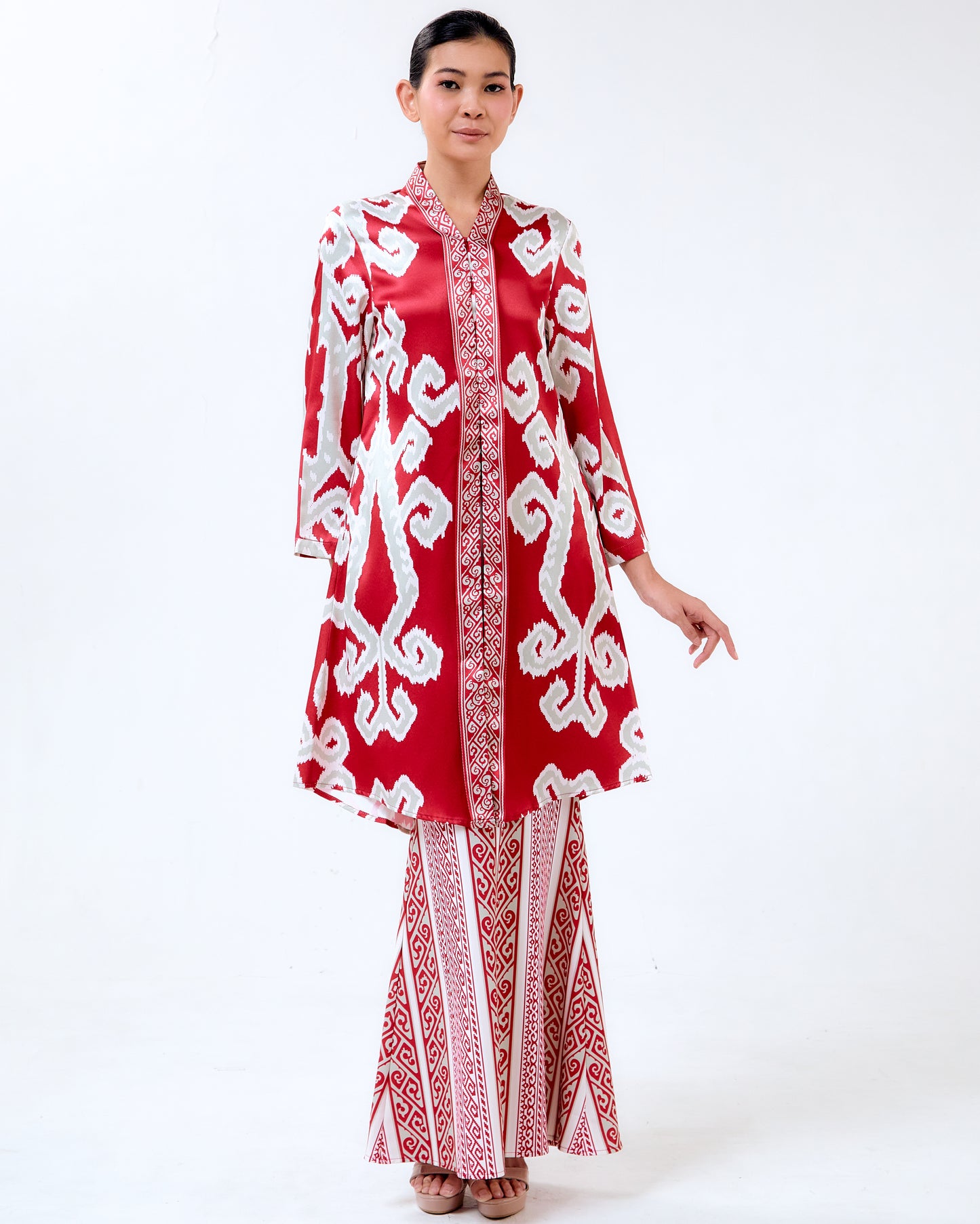SANDY LONG KEBAYA SET - Red (Pre-Order)
