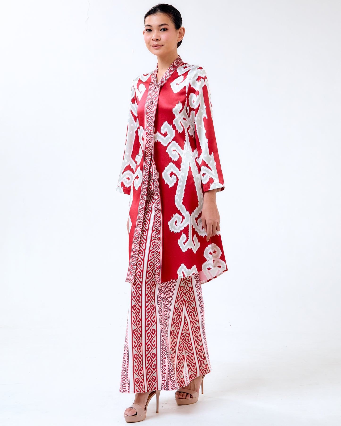 SANDY LONG KEBAYA SET - Red (Pre-Order)