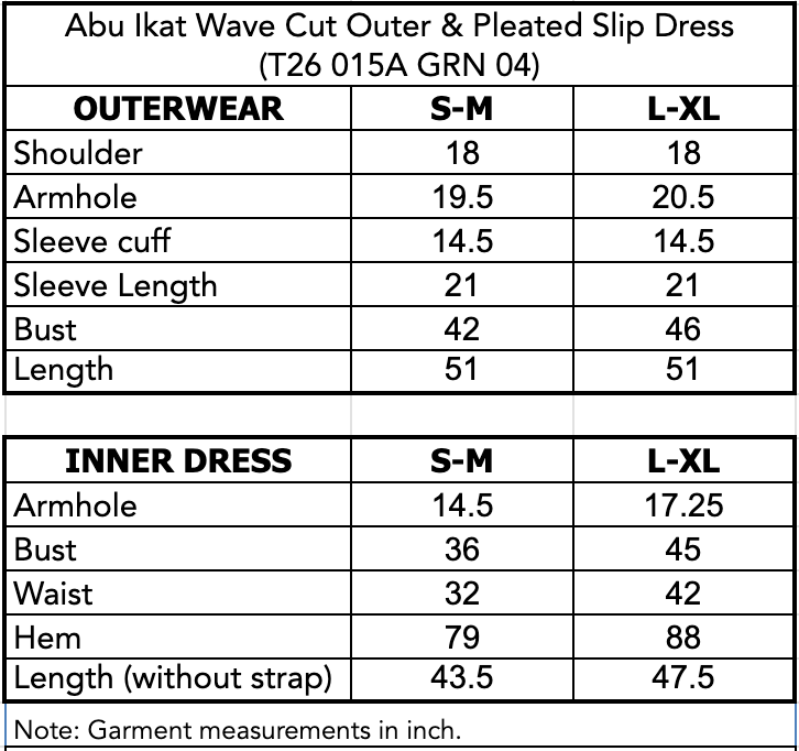 ABU IKAT WAVE TOP WITH PLEATED SLIP DRESS - Green