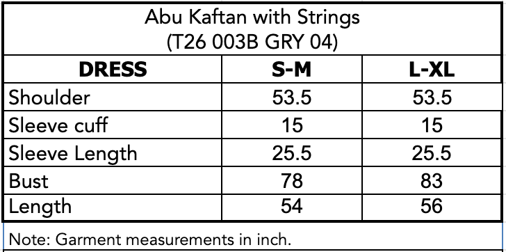 ABU KAFTAN WITH STRINGS - Grey (Pre-Order)
