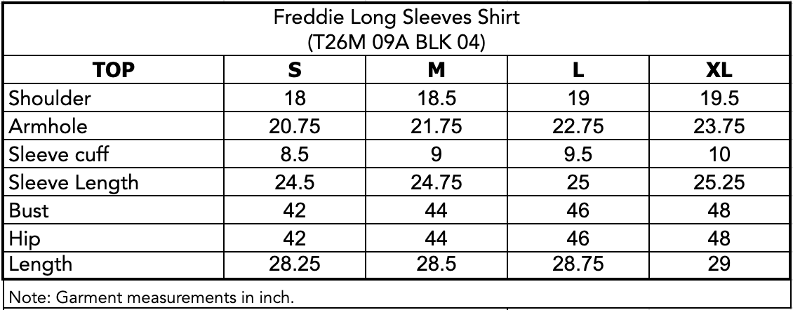 FREDDIE LONG SLEEVES SHIRT - Black (Pre-Order)