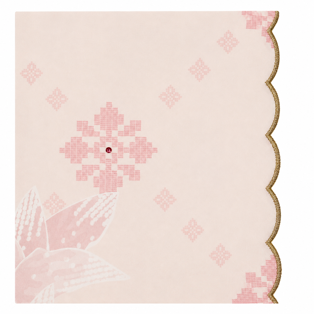 Seri Selendang Floral (Crystal)- Dusty Pink