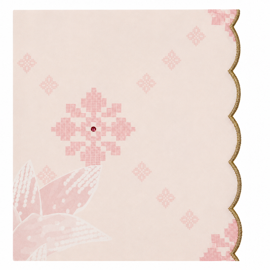 Seri Selendang Floral (Crystal)- Dusty Pink