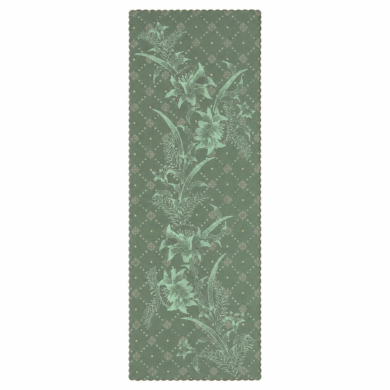 Seri Selendang Floral (Crystal)- Green