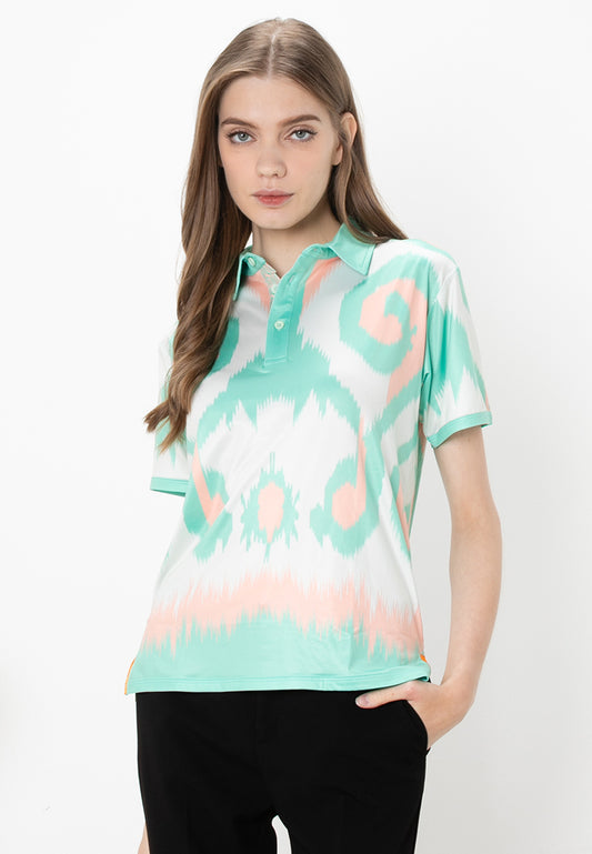 SAMA POLO SHIRT - MINTGREEN/PEACH (UNISEX) anti-odour and antibacterial finishing