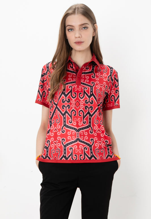 NITA POLO SHIRT - RED (UNISEX) anti-odour and antibacterial finishing