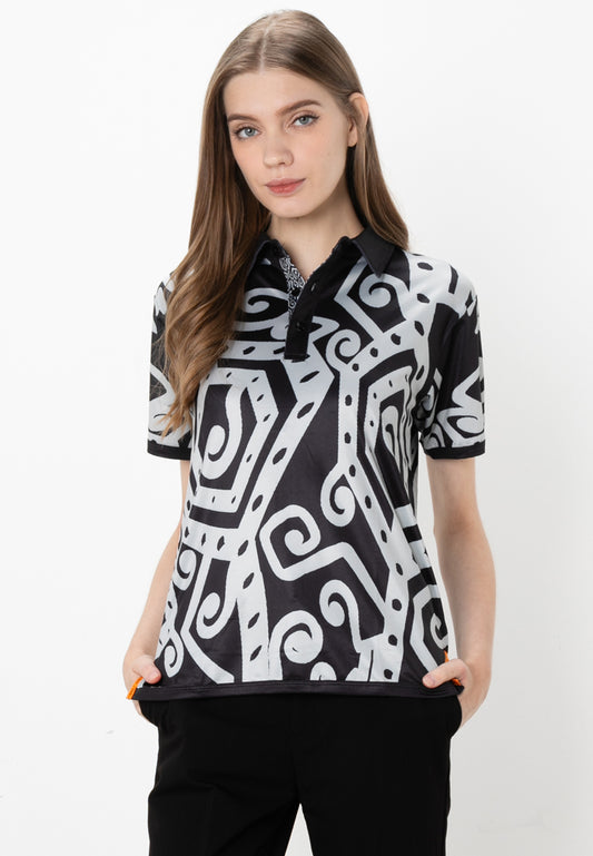 ISHAN POLO SHIRT - BLACK (UNISEX) anti-odour and antibacterial finishing