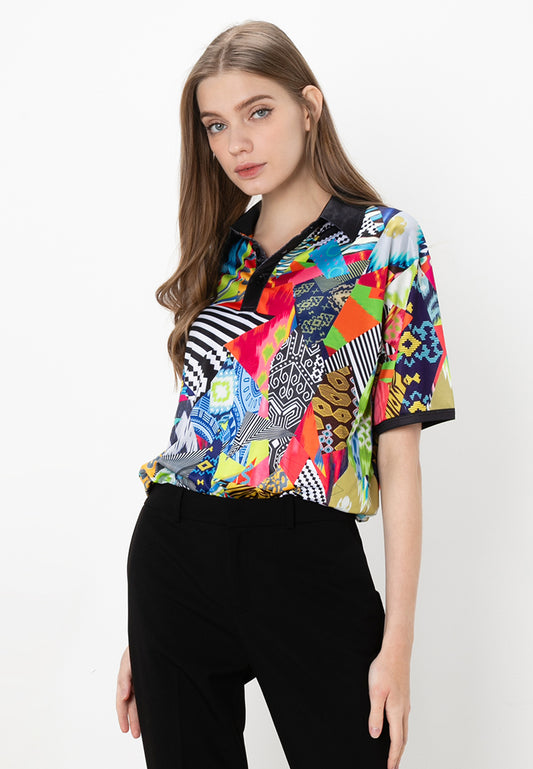 TAPESTRY POLO SHIRT - MIXED PRINTS (UNISEX) anti-odour and antibacterial finishing