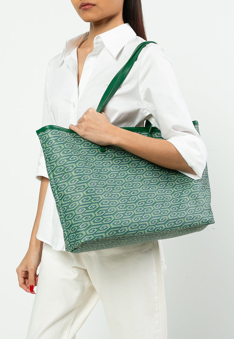 THE NIRA TOTE - PINE GREEN [REJECT]