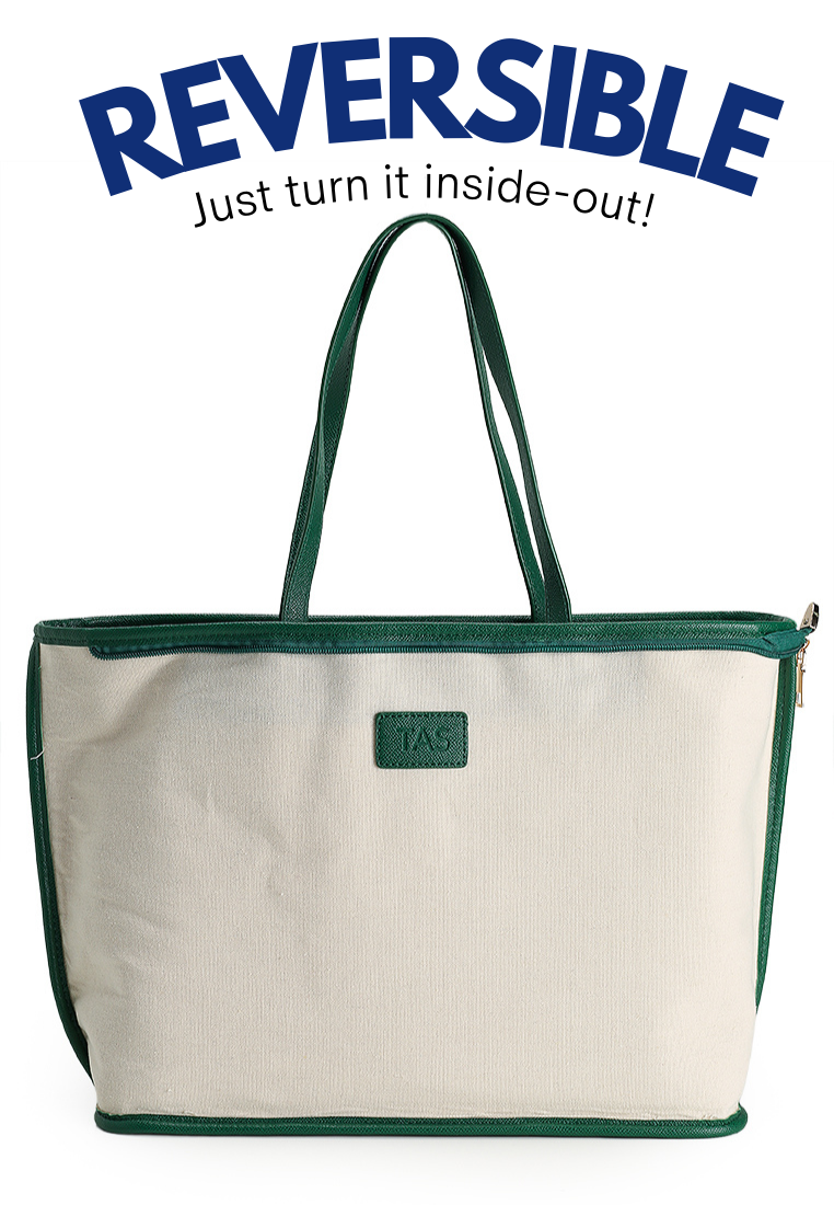 THE NIRA TOTE - PINE GREEN [REJECT]
