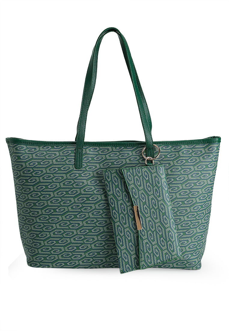 THE NIRA TOTE - PINE GREEN [REJECT]