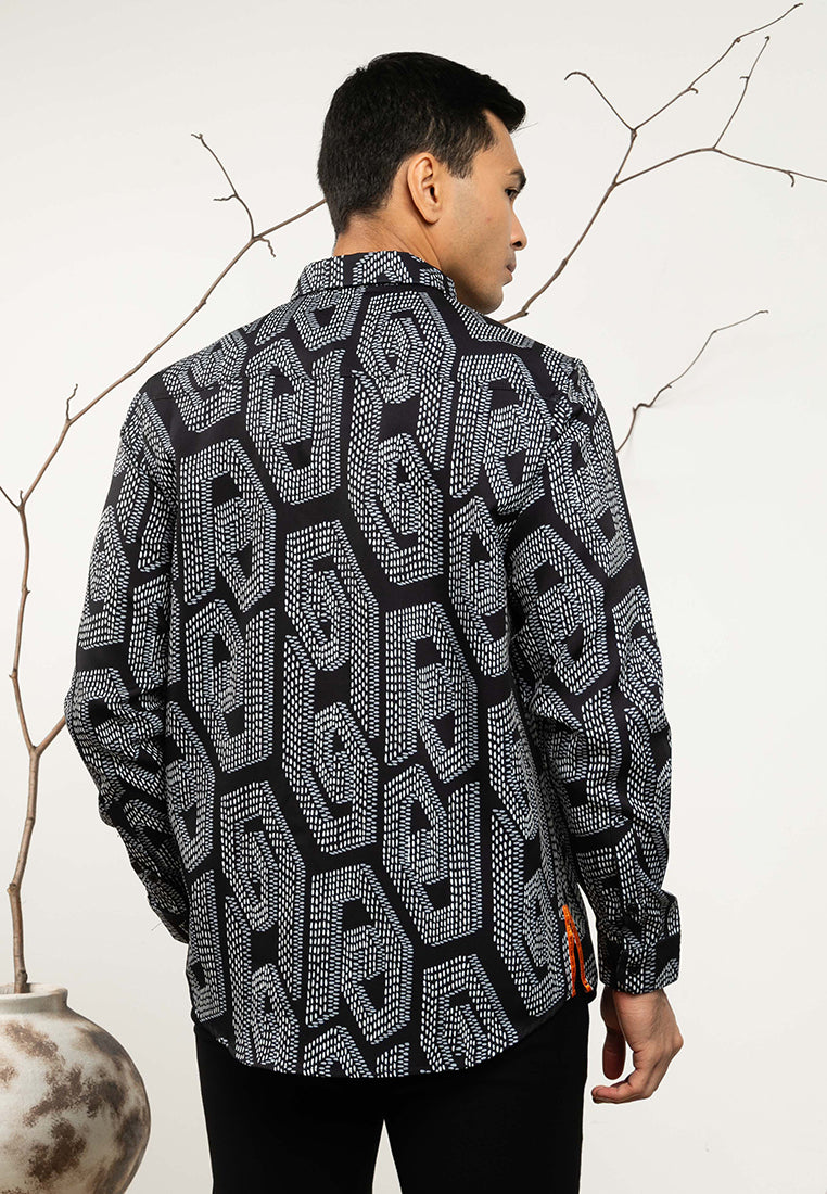 NIRA LONG SLEEVE SHIRT - Ink Black