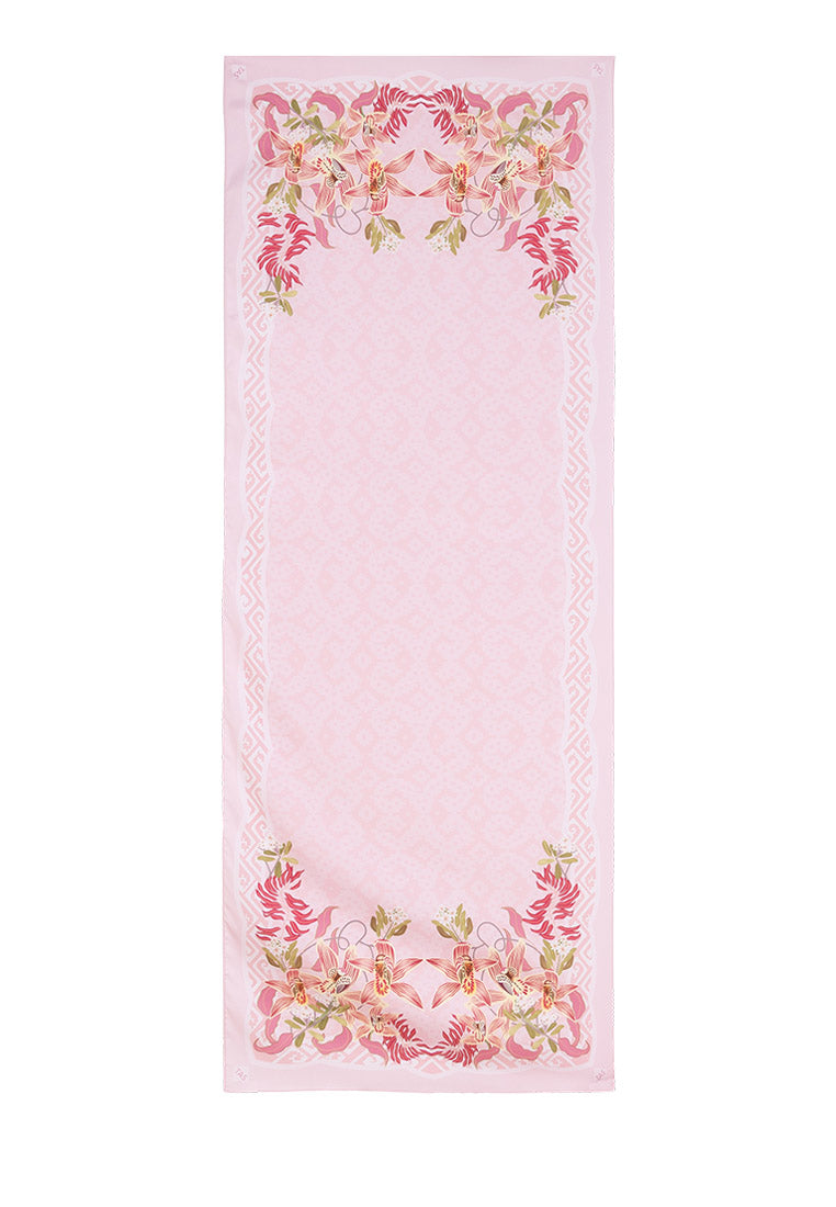 Angela Shawl - Pink with Coloured Orchid