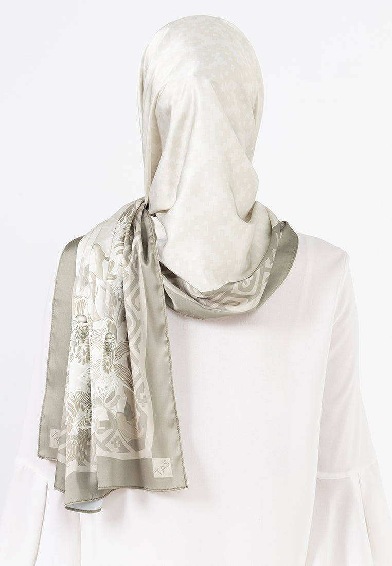 Angela Shawl - Olive Green Monochrome
