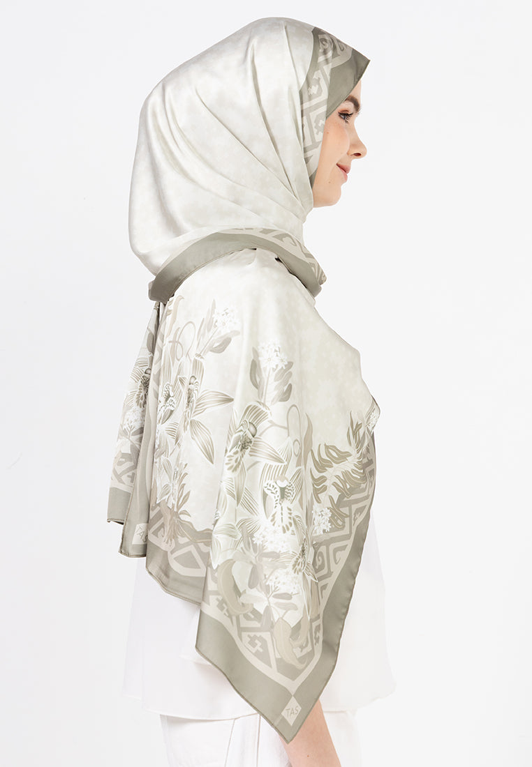 Angela Shawl - Olive Green Monochrome