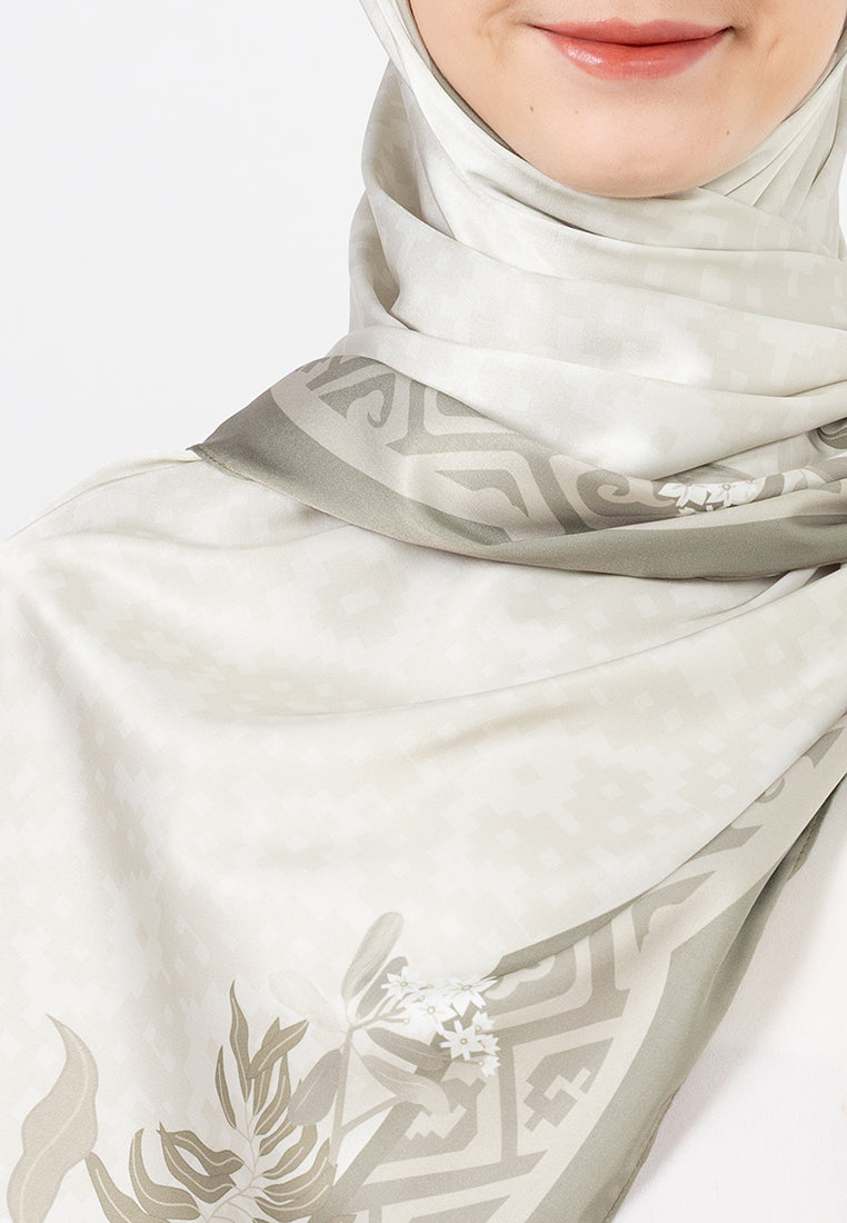 Angela Shawl - Olive Green Monochrome