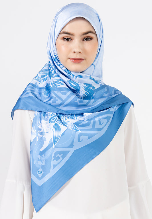 Angela Scarf - Light Blue Monochrome