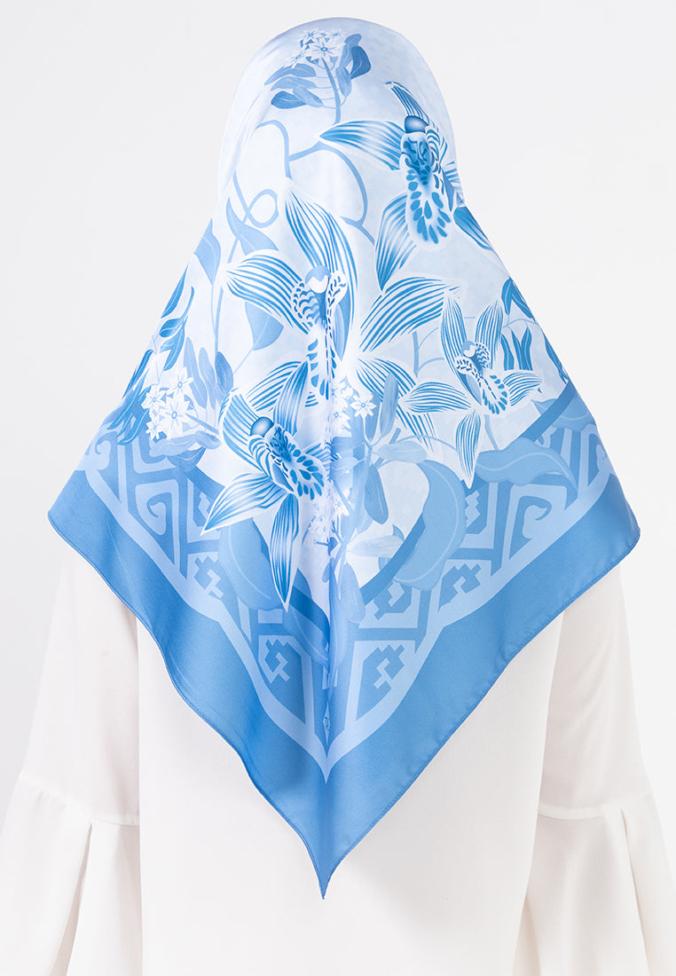 Angela Scarf - Light Blue Monochrome