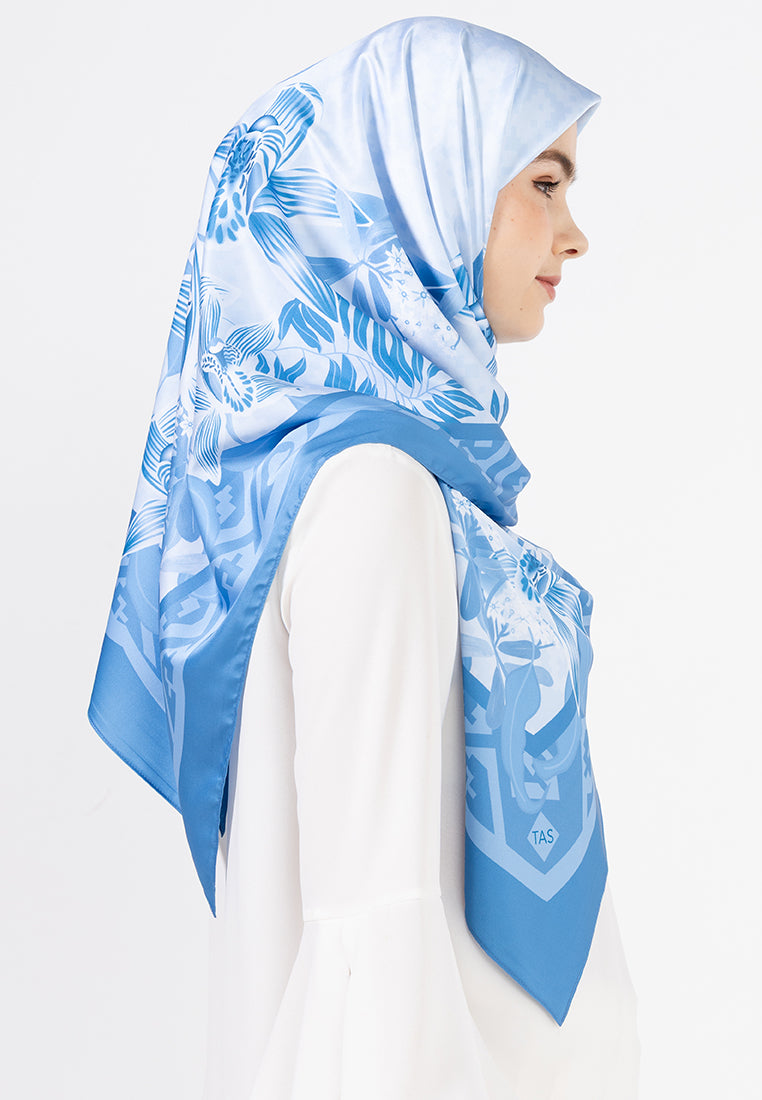 Angela Scarf - Light Blue Monochrome