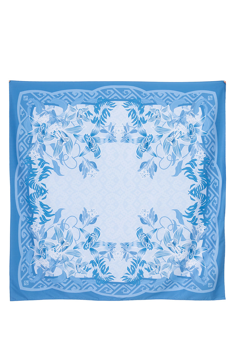 Angela Scarf - Light Blue Monochrome
