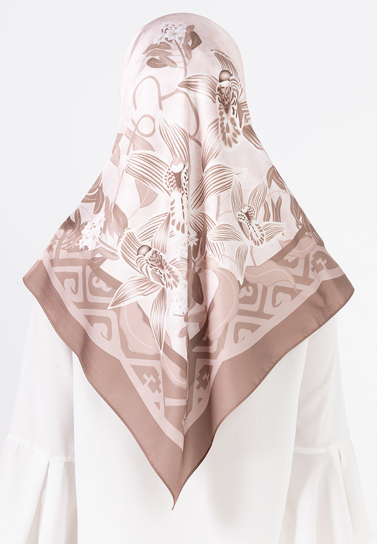 Angela Scarf - Light Brown Monochrome