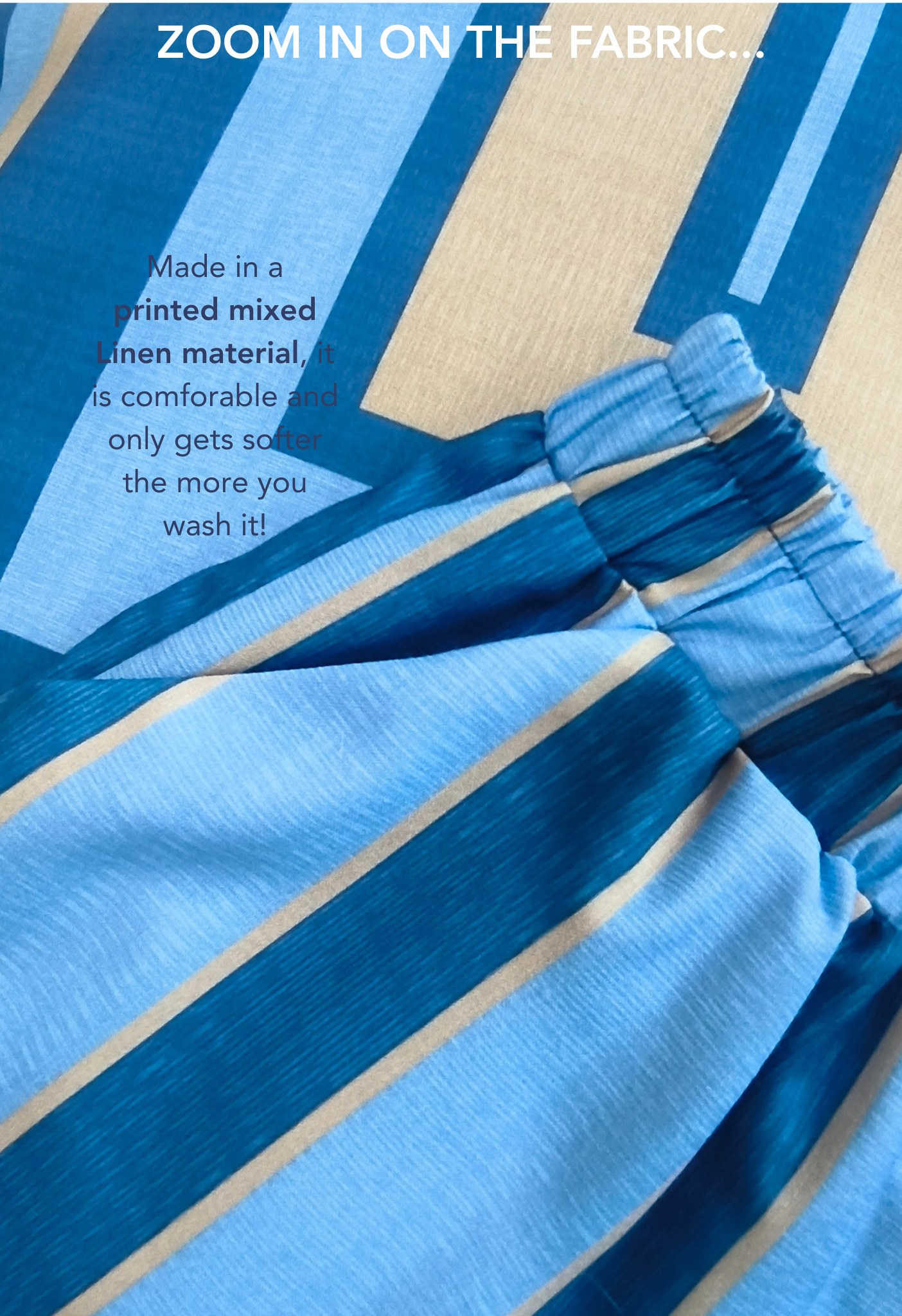 LINEN HI-LOW SET - in Blue