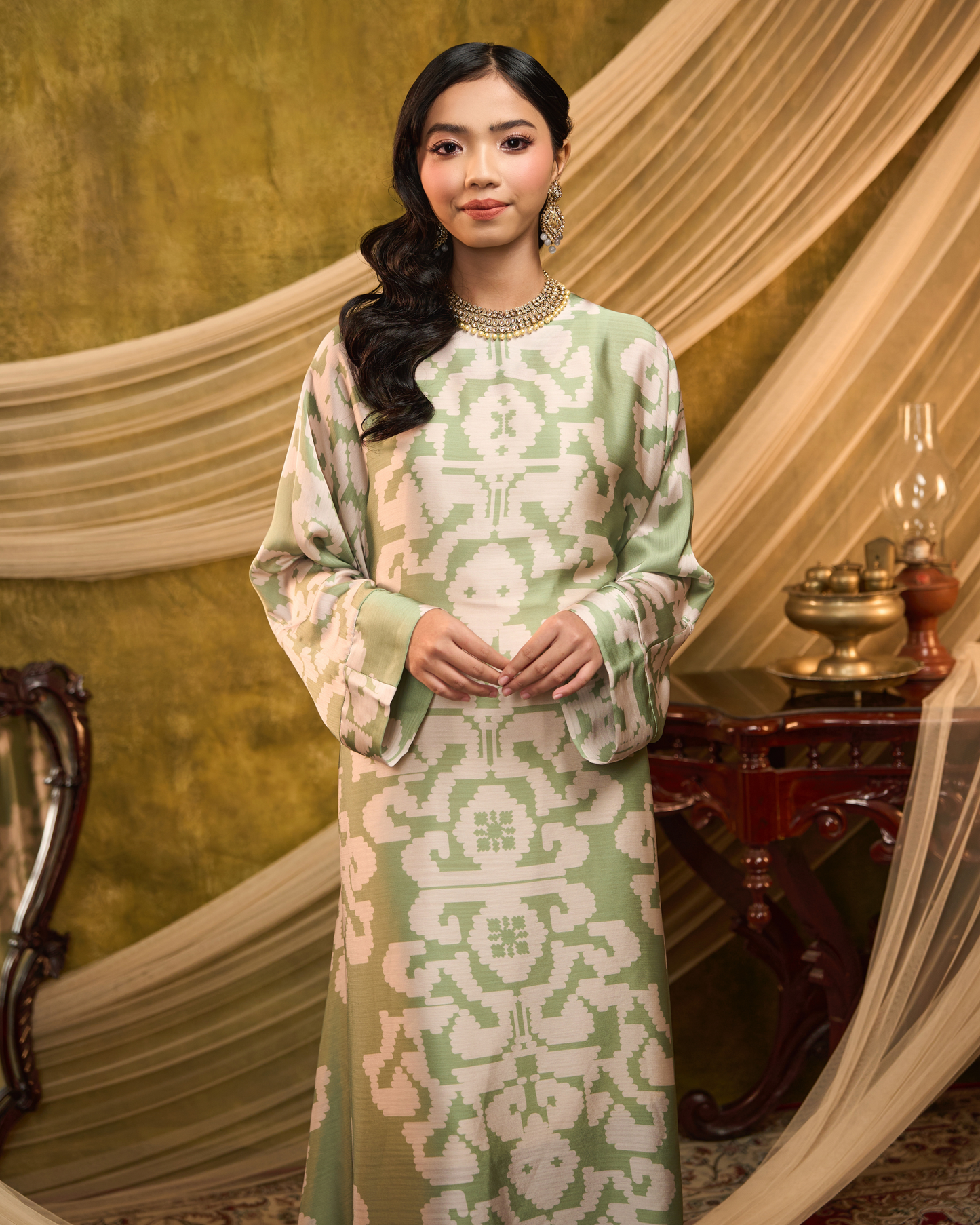 ABU KAFTAN WITH STRINGS - Green