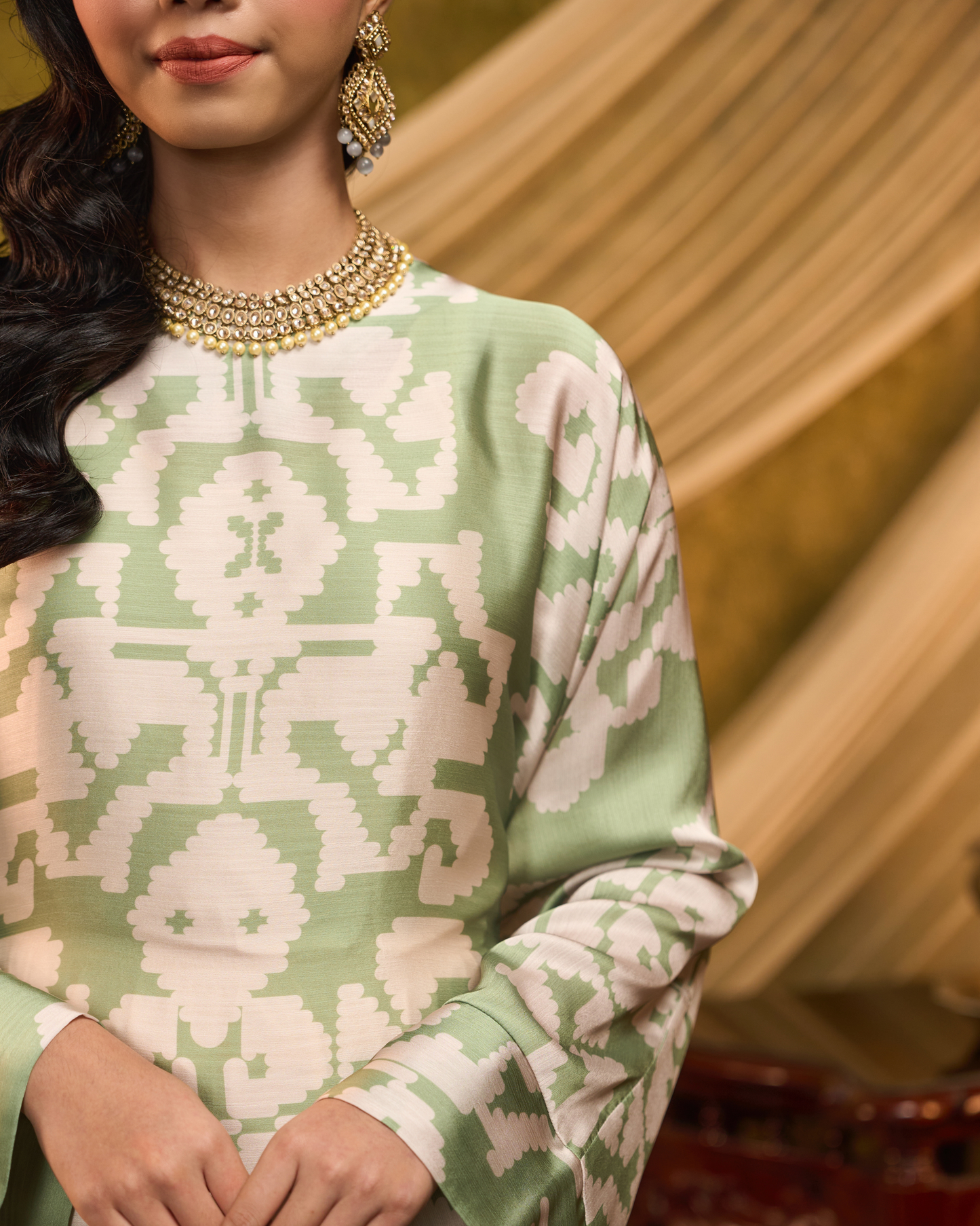 ABU KAFTAN WITH STRINGS - Green