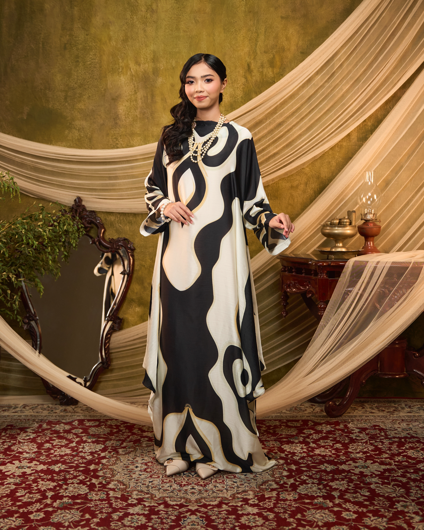 FREDDIE SIDE TIE KAFTAN - Black