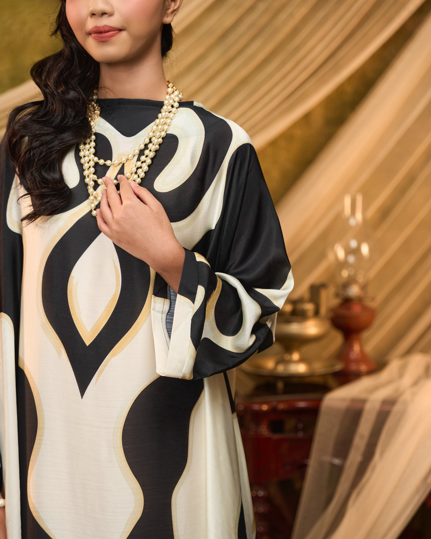 FREDDIE SIDE TIE KAFTAN - Black