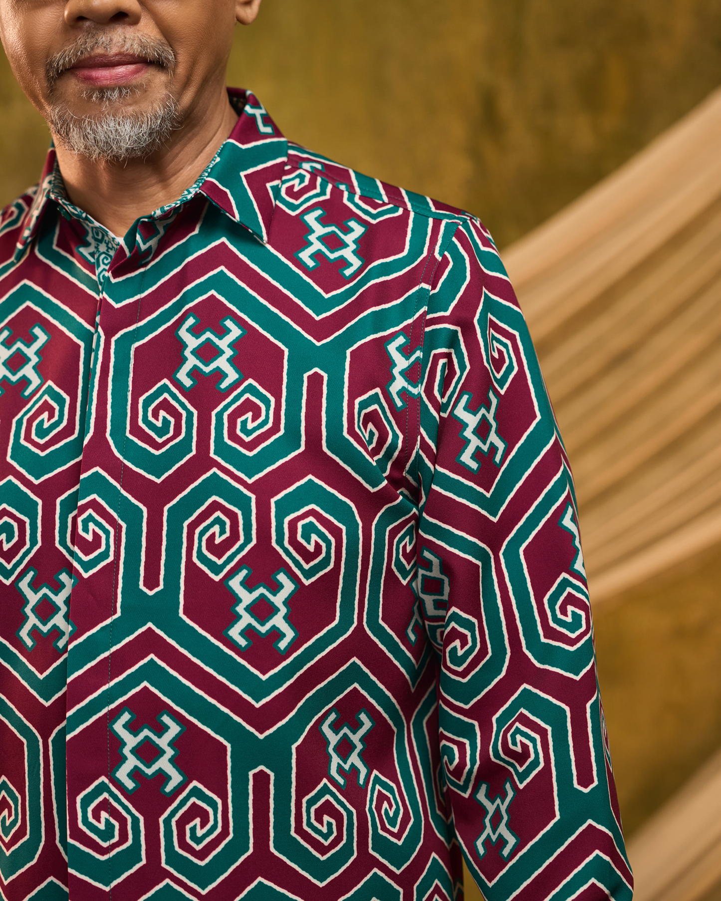 MELA LONG SLEEVES SHIRT - Green/Purple