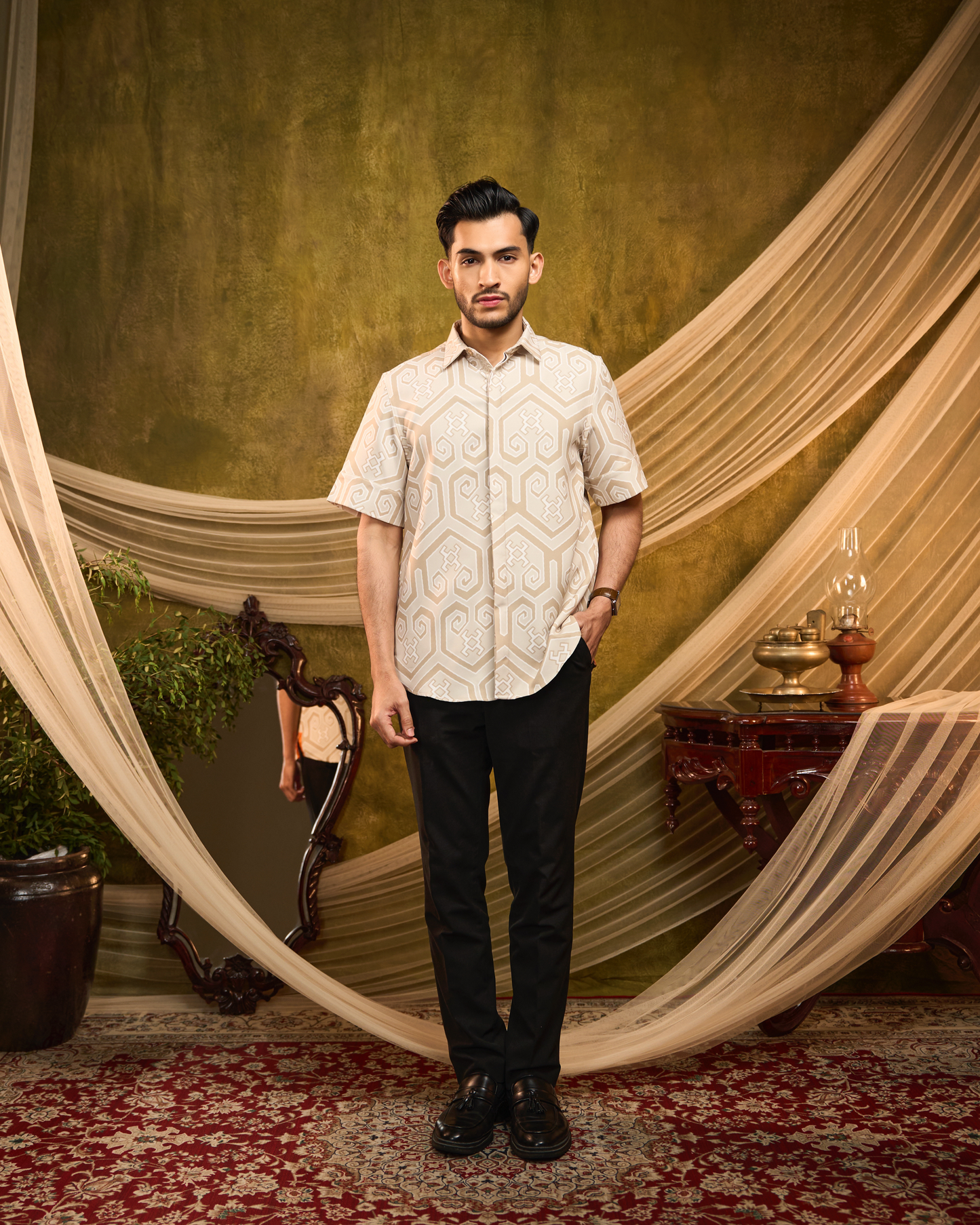 MELA SHORT SLEEVES SHIRT - Beige