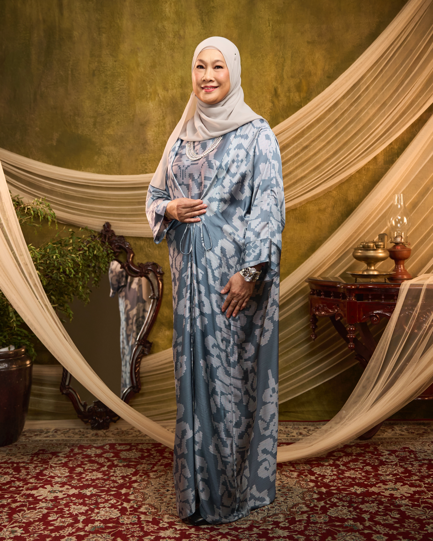 ABU KAFTAN WITH STRINGS - Grey
