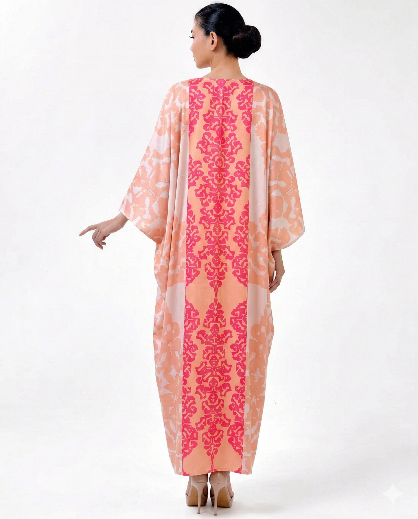 WARDAH FRONT BUTTON KAFTAN - Peach