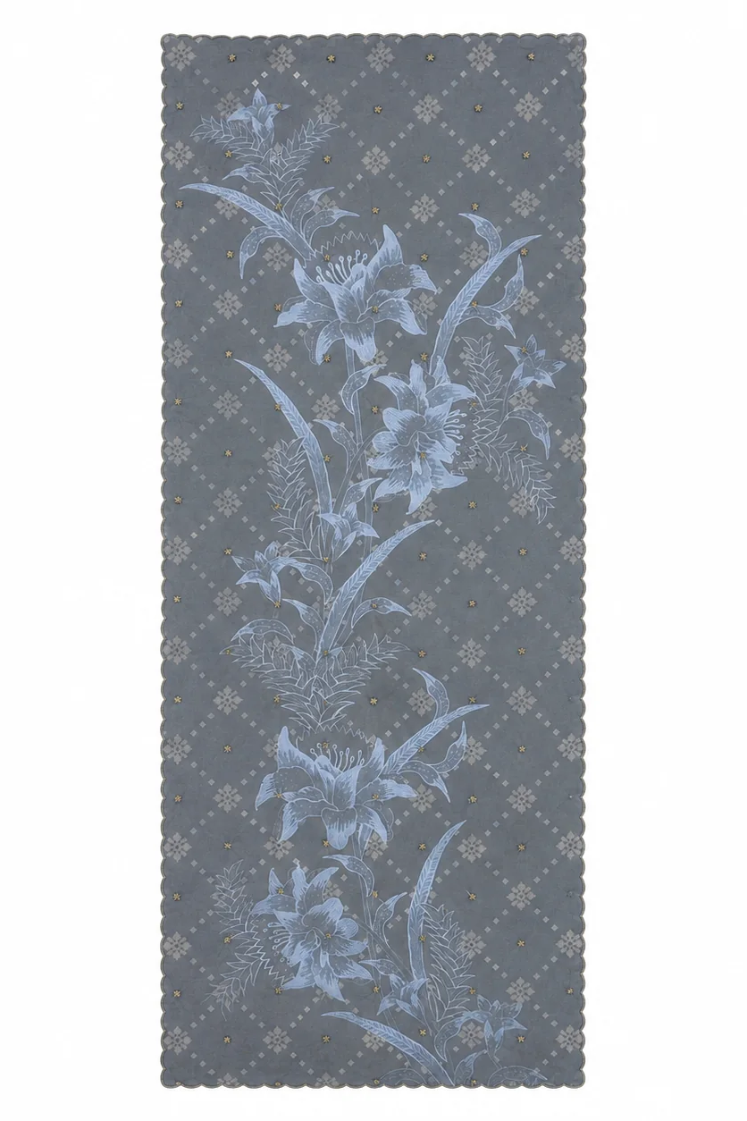 Seri Selendang Floral (Crystal & Embroidery) - Black